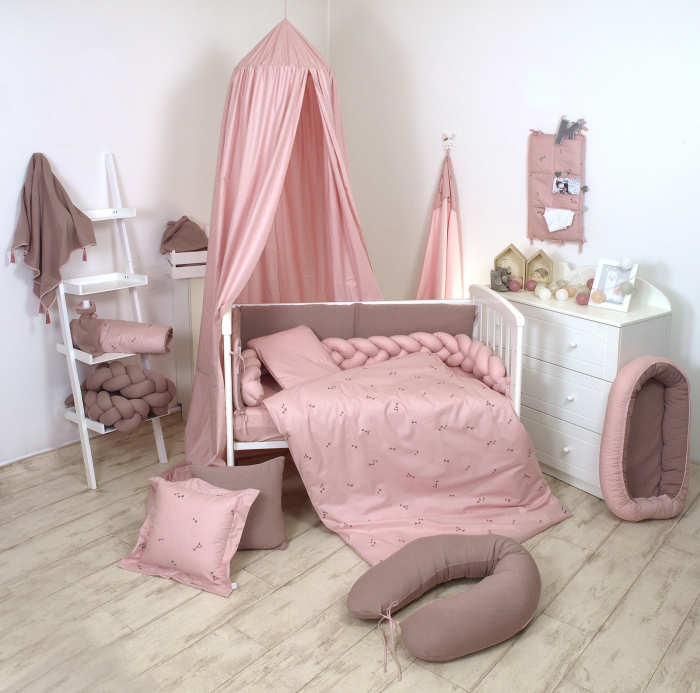 Baldachin suspendat multifunctional, Bumbac, 320x250 cm, Pure Pink [6]