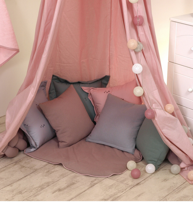 Baldachin suspendat multifunctional, Bumbac, 320x250 cm, Pure Pink [4]