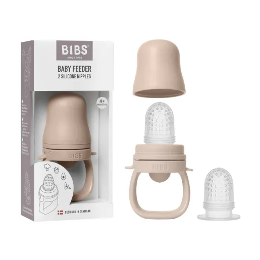 BIBS Baby Feeder – Dispozitiv de hrănire pentru bebeluși cu 2 tetine din silicon, culoare Blush [3]