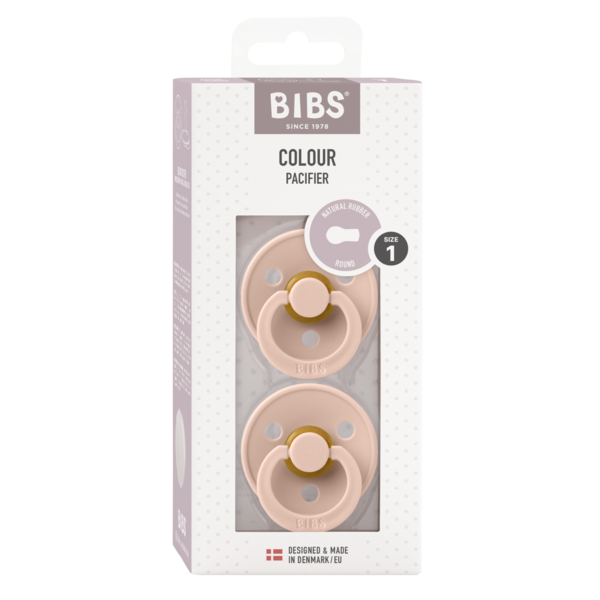 BIBS - Set 2 suzete Colour Latex, tetina rotunda, 0 luni + [2]