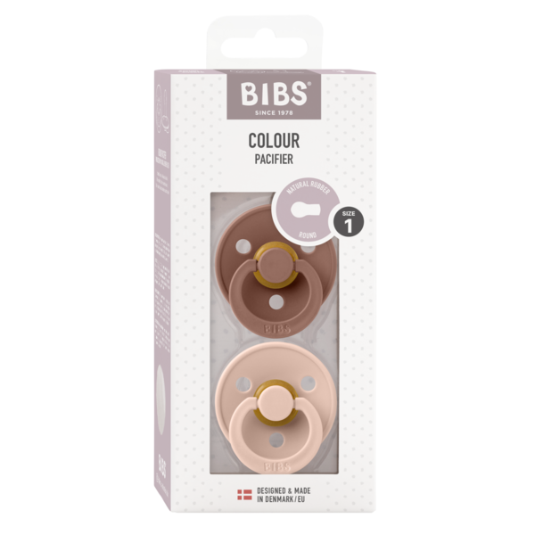 BIBS - Set 2 suzete Colour Latex, tetina rotunda, 0 luni + [2]
