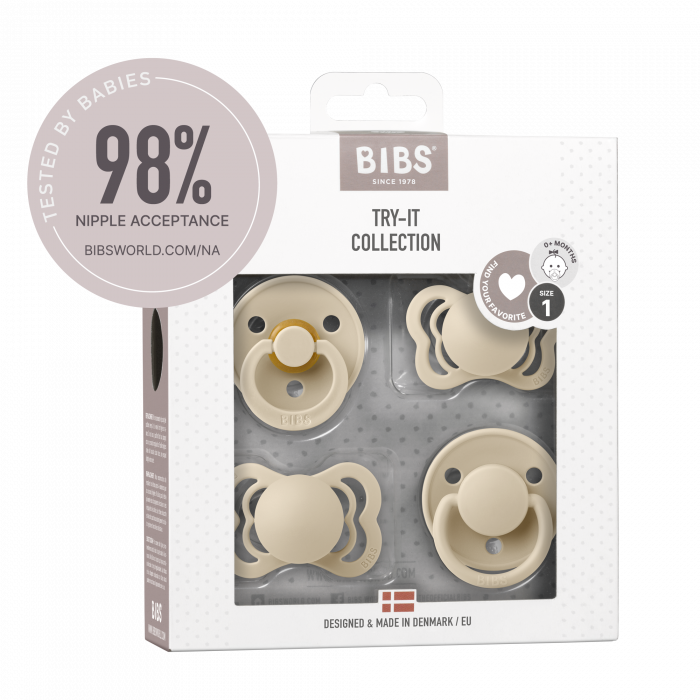 BIBS - Set 4 suzete Try-it collection 0 luni + VANILLA [4]