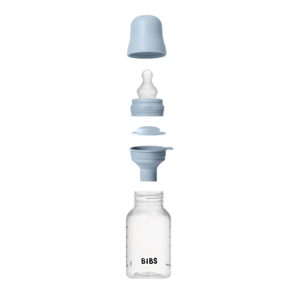 BIBS - Set complet biberon anticolici, 150 ml, Silicon, Baby Blue-Flux Lent [5]