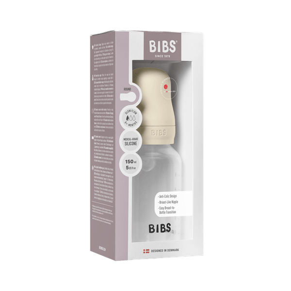BIBS - Set complet biberon anticolici, 150 ml, Silicon, Ivory Flux Lent [2]