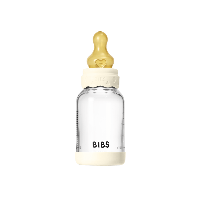 BIBS - Set complet biberon Boheme din sticla anticolici cu tetina din latex, flux lent, 120 ml, Ivory [4]