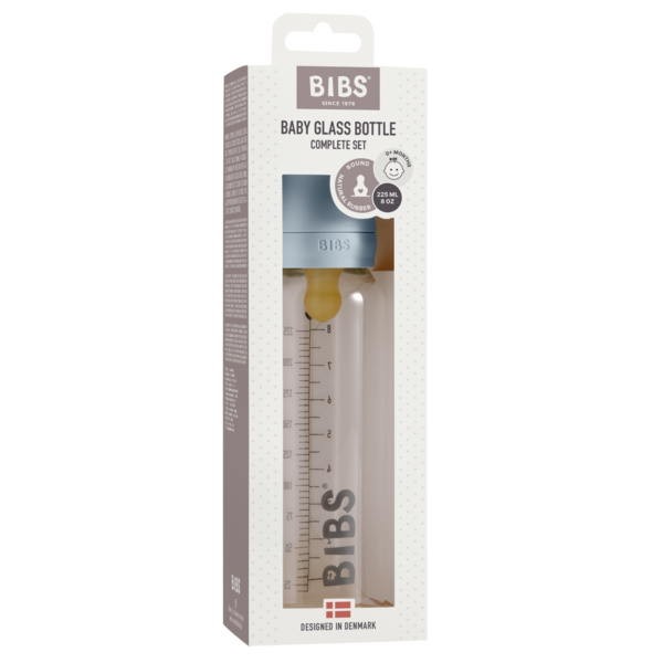 BIBS - Set complet biberon din sticla anticolici, 225 ml, Baby Blue [2]