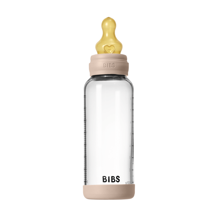 BIBS - Set complet biberon din sticla anticolici cu tetina din latex, flux mediu, 240 ml, [3]