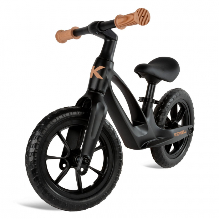 Bicicleta de echilibru fara pedale pentru copii, reglabila si roti Eva, ultra-usoara, Vito Black [2]