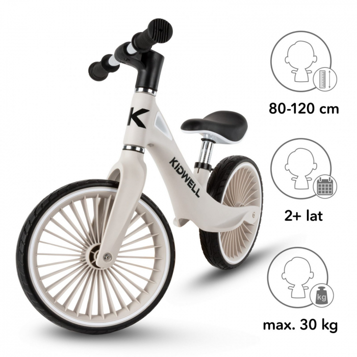 Bicicleta de echilibru fara pedale pentru copii, sa reglabila, 2 ani+, Nix Gray, Kidwell [5]