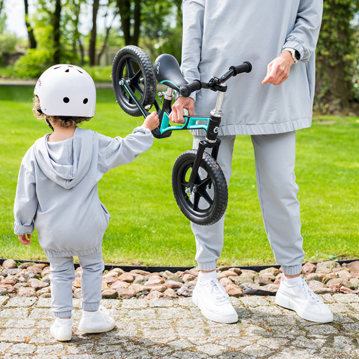 Bicicleta de echilibru,  Turquoise, Fara pedale, Reglabila,Cadru din aliaj de magneziu, Roti din spuma EVA, Absorbtie a socurilor [4]