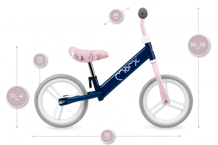 Bicicleta fara pedale Nash, Momi, Navy Pink [5]