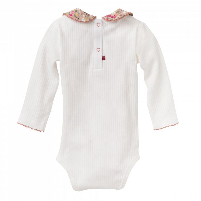 Body elegant alb cu guleras inflorat [2]