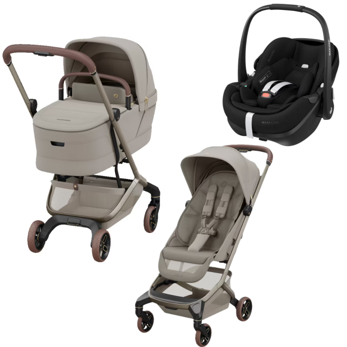 Cărucior 3 în 1 Maxi-Cosi Fame Cabin cu Landou Cabin Cot Sapphire Sand și Scoică Auto Pebble 360 Pro2 i-Size [11]