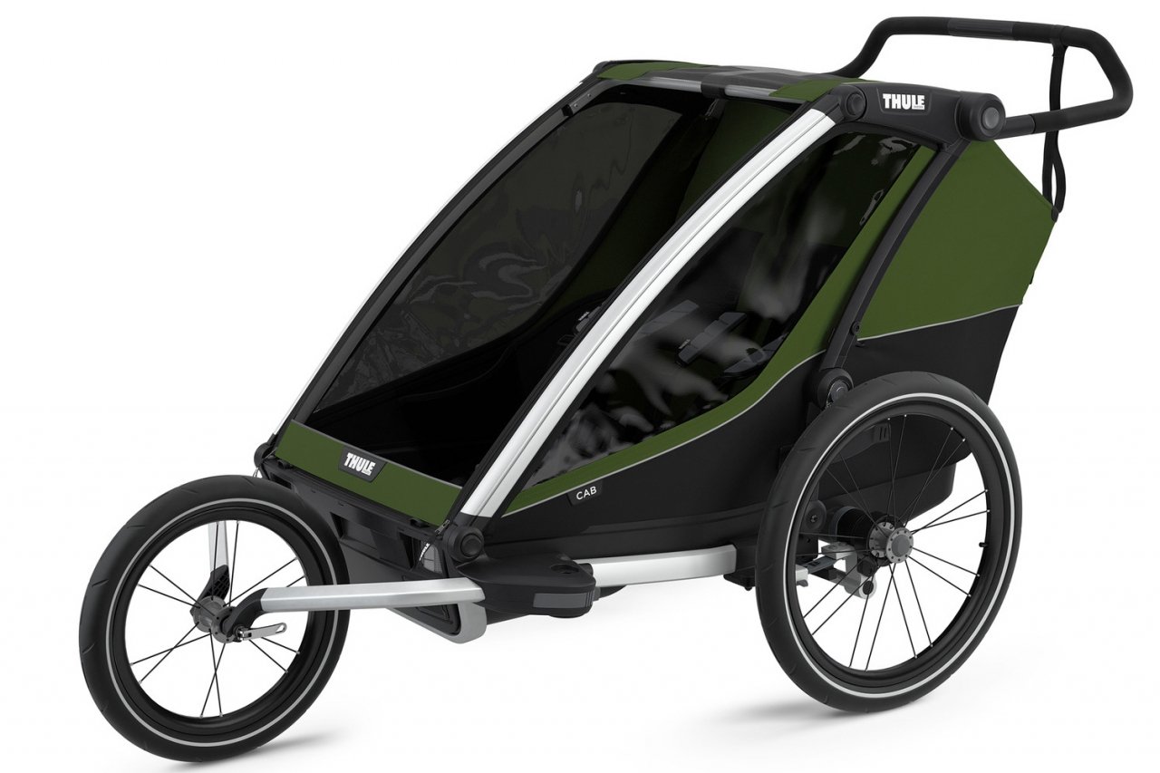 Carucior multisport Thule Chariot Cab 2,  Aluminum/Cypress Green [4]