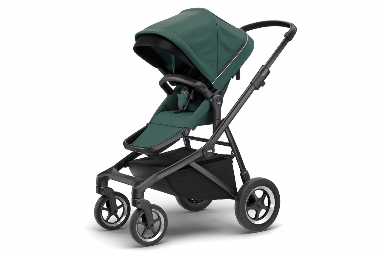 Carucior Thule SLEEK Cadru Negru si Copertina Mallard Green [1]