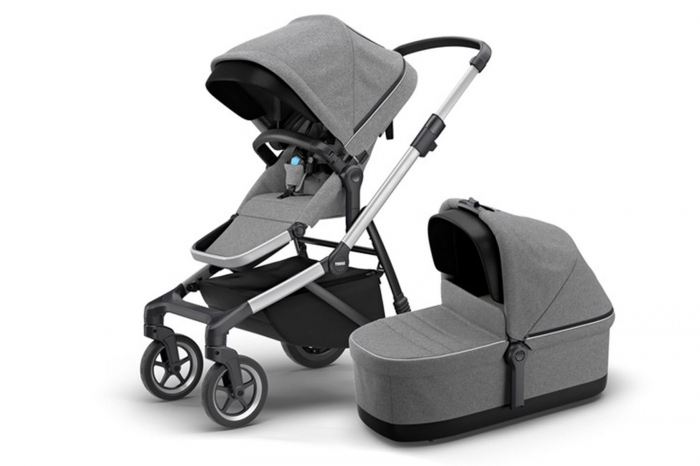Carucior Thule Sleek + Landou Thule Bassinet Grey Melange [1]