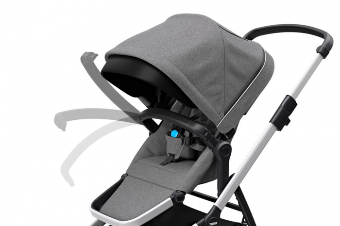 Carucior Thule Sleek + Landou Thule Bassinet Grey Melange [8]