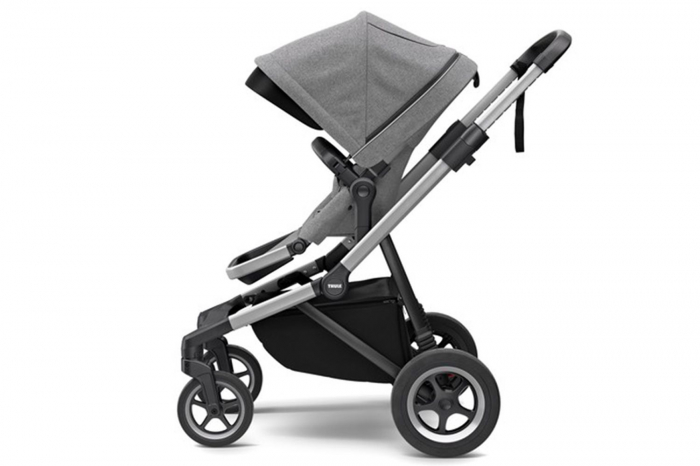 Carucior Thule Sleek + Landou Thule Bassinet Grey Melange [6]