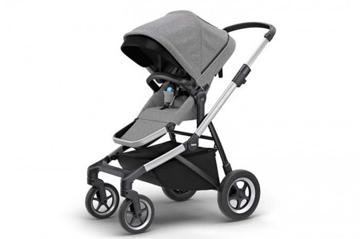 Carucior Thule Sleek + Landou Thule Bassinet Grey Melange [2]