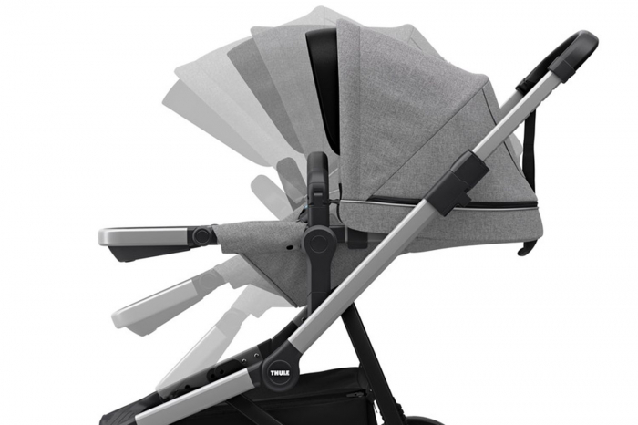 Carucior Thule Sleek + Landou Thule Bassinet Grey Melange [5]