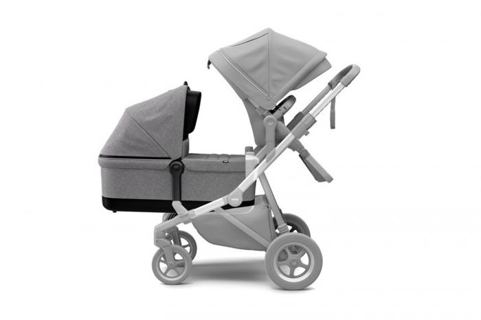 Carucior Thule Sleek + Landou Thule Bassinet Grey Melange [12]