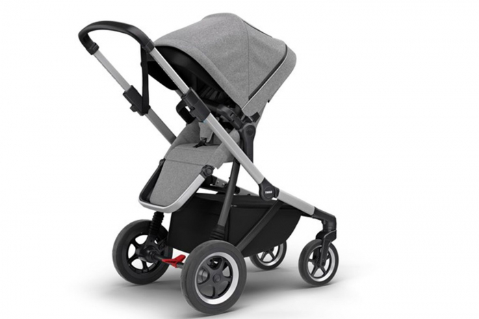 Carucior Thule Sleek + Landou Thule Bassinet Grey Melange [3]