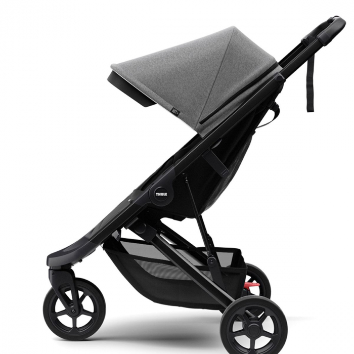 Carucior Thule Spring cu cadru negru + Copertina Thule Canopy GREY MELANGE [2]