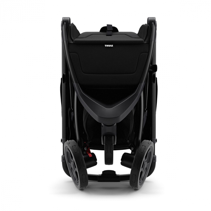 Carucior Thule Spring cu cadru negru + Copertina Thule Canopy GREY MELANGE [4]