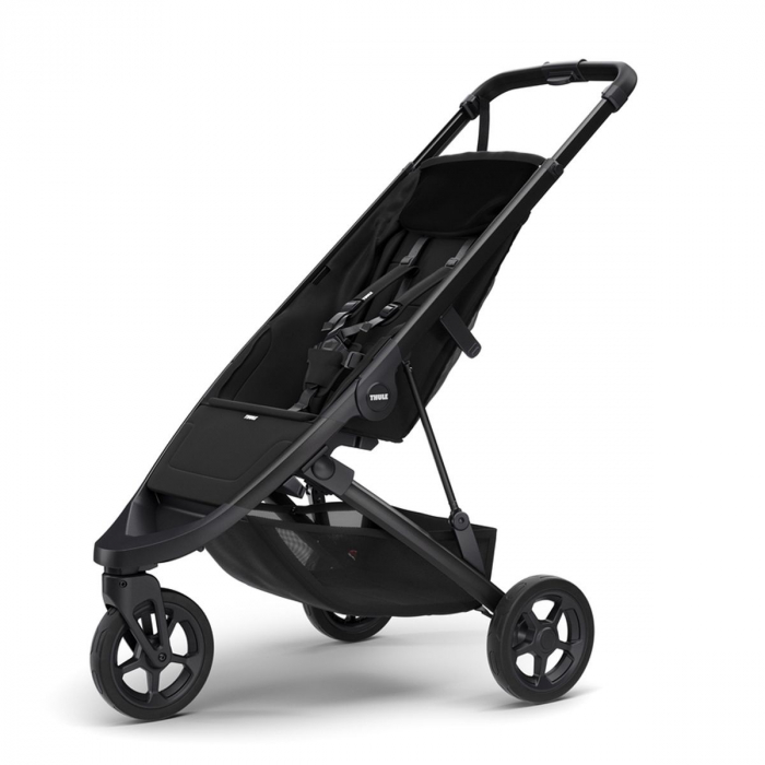 Carucior Thule Spring cu cadru negru + Copertina Thule Canopy GREY MELANGE [5]