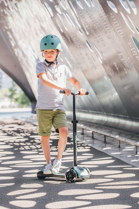 Casca de protectie pentru copii, sistem de reglare magnetic cu led, M, 51-55 cm, 3 ani+, Forest, Scoot & Ride [6]