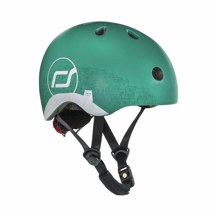 Casca de protectie pentru copii, sistem de reglare magnetic cu led, XXS-S, 45-51 cm, 1 an+, Forest Reflectorizant, Scoot  Ride [7]