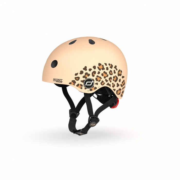 Casca de protectie pentru copii, sistem de reglare magnetic cu led, XXS-S, 45-51 cm, 1 an+, Leopard, Scoot  Ride [4]
