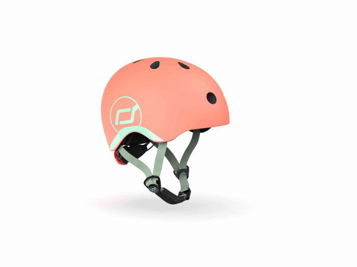 Casca de protectie pentru copii, sistem de reglare magnetic cu led, XXS-S, 45-51 cm, 1 an+, Peach, Scoot & Ride [3]