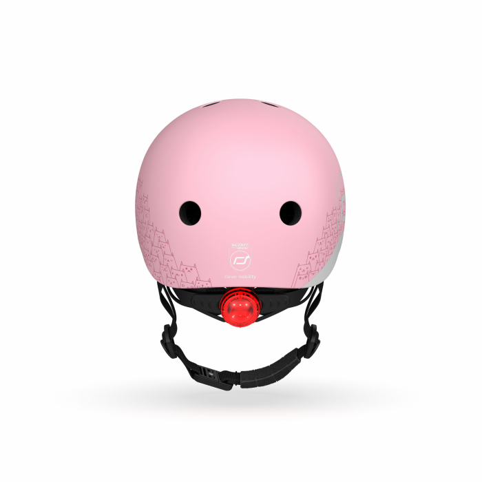 Casca de protectie pentru copii, sistem de reglare magnetic cu led, XXS-S, 45-51 cm, 1 an+, Rose Reflectorizant, Scoot  Ride [5]