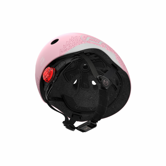 Casca de protectie pentru copii, sistem de reglare magnetic cu led, XXS-S, 45-51 cm, 1 an+, Rose Reflectorizant, Scoot  Ride [8]