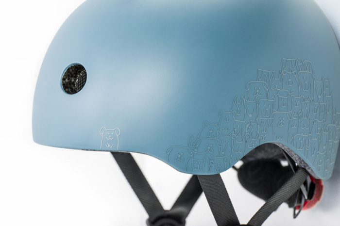 Casca de protectie pentru copii, sistem de reglare magnetic cu led, XXS-S, 45-51 cm, 1 an+, Steel Reflectorizant, Scoot  Ride [8]