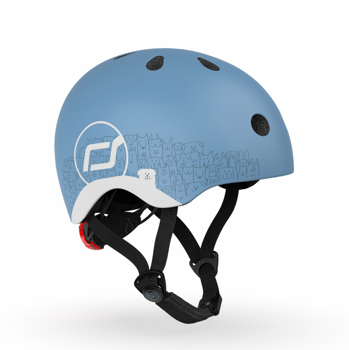 Casca de protectie pentru copii, sistem de reglare magnetic cu led, XXS-S, 45-51 cm, 1 an+, Steel Reflectorizant, Scoot  Ride [2]