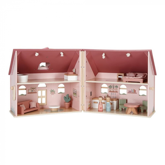 Casuta de papusi Little Dutch, din lemn FSC, portabila, cu mobilier [4]