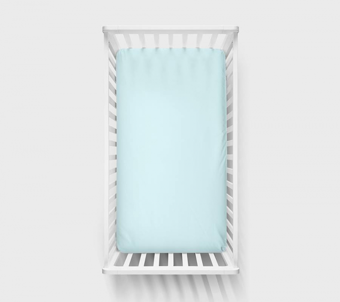 Cearsaf din bumbac jersey cu elastic pe contur 120x60x15 cm, Blue [2]