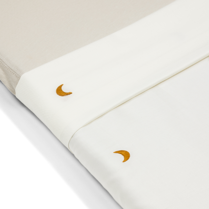 Cearșaf din bumbac organic pentru landou Joolz, Sweet Dreams Culoare: Sunset Ivory [2]