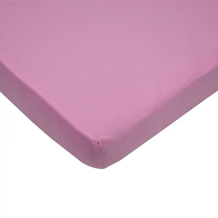 Cearsaf din Jersey cu Elastic, EKO, 120x60 cm, Pink [2]