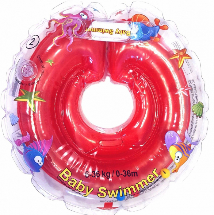 Colac de gat pentru bebelusi Babyswimmer Rosu 6-36 luni [1]