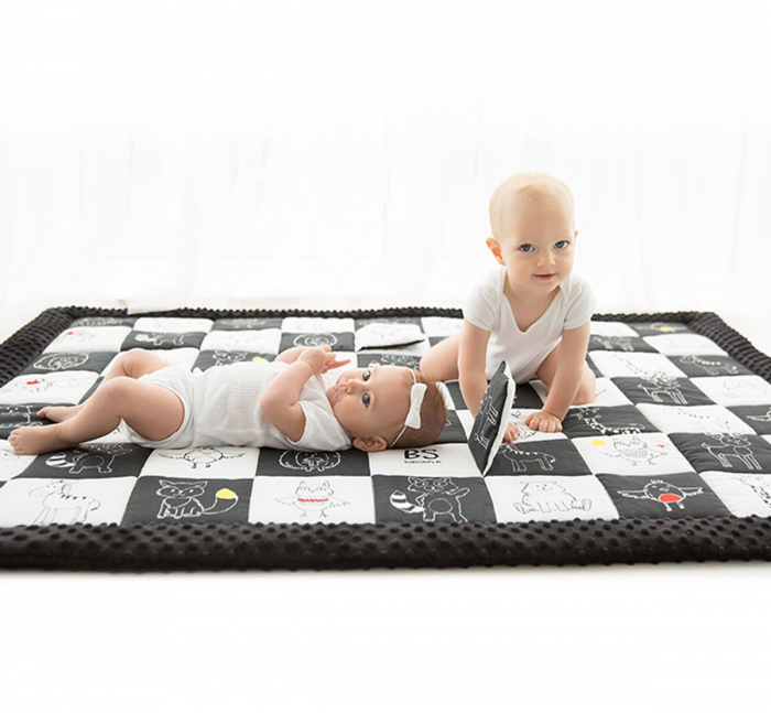Covor de joaca termoizolant pentru bebe, activitati senzoriale 120x140cm [4]
