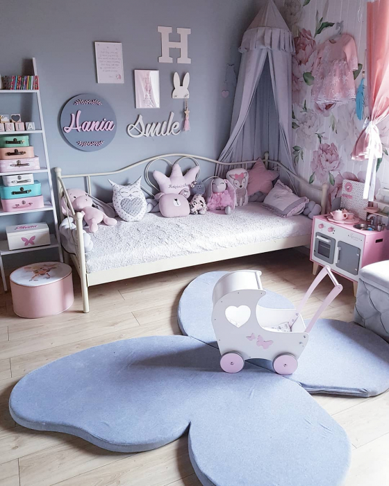 Covoras de joaca Fluture din spuma, Catifea Blue [4]