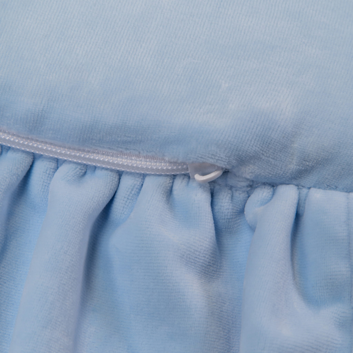 Covoras de joaca Rotund Cu volanas, Catifea din Spuma, Babyblue [2]