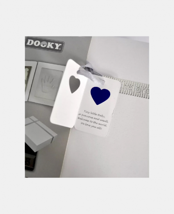Cutie pentru amintirile bebelușului cu kit amprentă 2D – Double Frame White – Dooky [4]