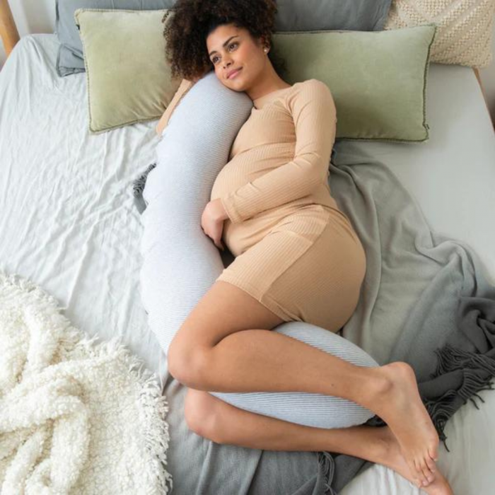 Doomoo - Perna mare pentru gravide si bebelusi 3 in 1, bumbac organic Buddy Cloudy Kaki [6]