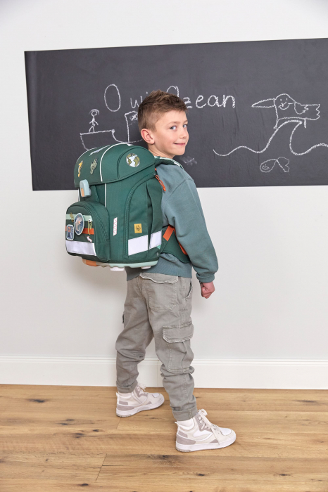 Ghiozdan și accesorii, set de 7 piese, Boxy Unique Culoare: Dark green [3]