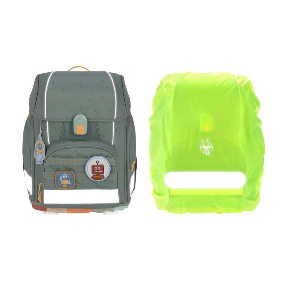 Ghiozdan și accesorii, set de 7 piese, Boxy Unique Culoare: Letters Green [6]