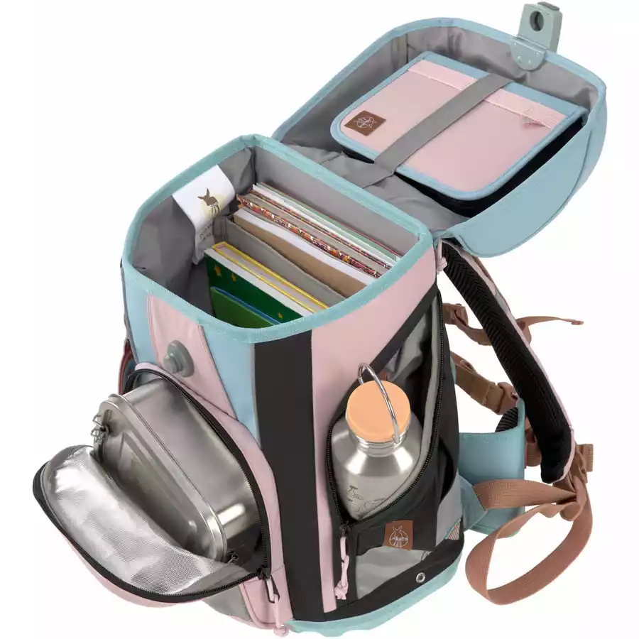 Ghiozdan și accesorii, set de 7 piese, Boxy Unique Culoare: Rose Blue Black [7]